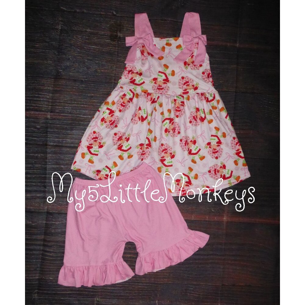 Boutique Girls Strawberry Shortcake Tunic Shorts Outfit
